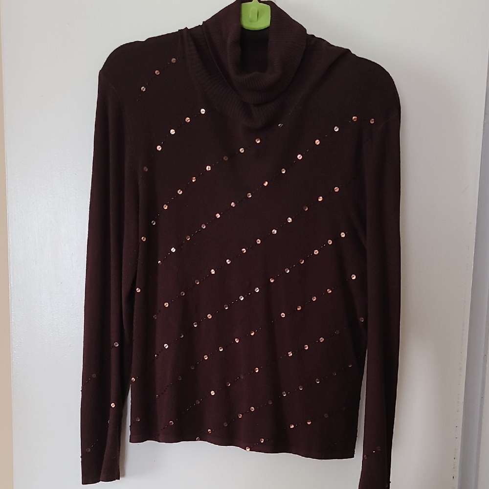 BCBGMax Brown Sequin Sweater